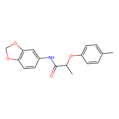 N-(1,3-benzodioxol-5-yl)-2-(4-methylphenoxy)propanamide structure
