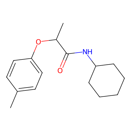 N-cyclohexyl-2-(4-methylphenoxy)propanamide structure