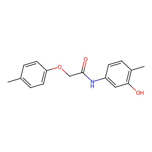 N-(3-hydroxy-4-methylphenyl)-2-(4-methylphenoxy)acetamide structure