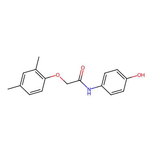 2-(2,4-dimethylphenoxy)-N-(4-hydroxyphenyl)acetamide structure