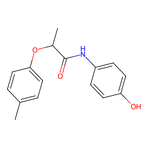 N-(4-hydroxyphenyl)-2-(4-methylphenoxy)propanamide structure