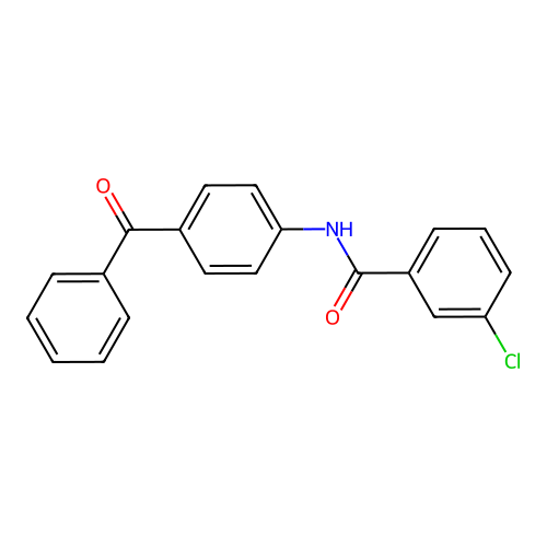 N-(4-benzoylphenyl)-3-chlorobenzamide structure