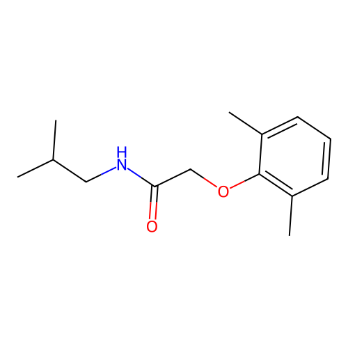 2-(2,6-dimethylphenoxy)-N-isobutylacetamide structure