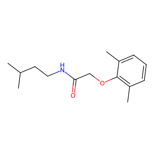 2-(2,6-dimethylphenoxy)-N-isopentylacetamide structure