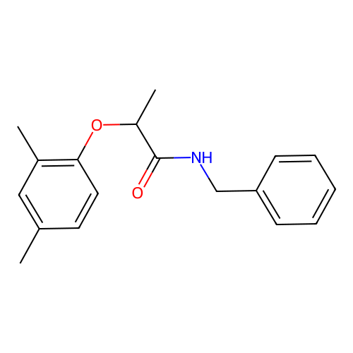 N-benzyl-2-(2,4-dimethylphenoxy)propanamide structure