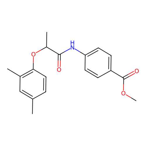 Methyl 4-{[2-(2,4-dimethylphenoxy)propanoyl]amino}benzoate structure