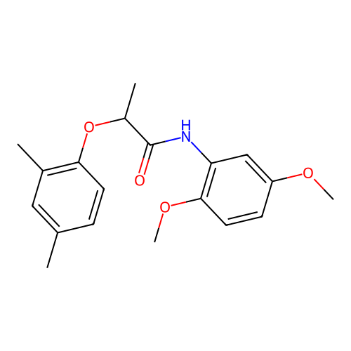 N-(2,5-dimethoxyphenyl)-2-(2,4-dimethylphenoxy)propanamide structure