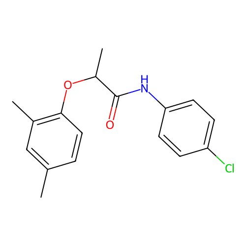 N-(4-chlorophenyl)-2-(2,4-dimethylphenoxy)propanamide structure