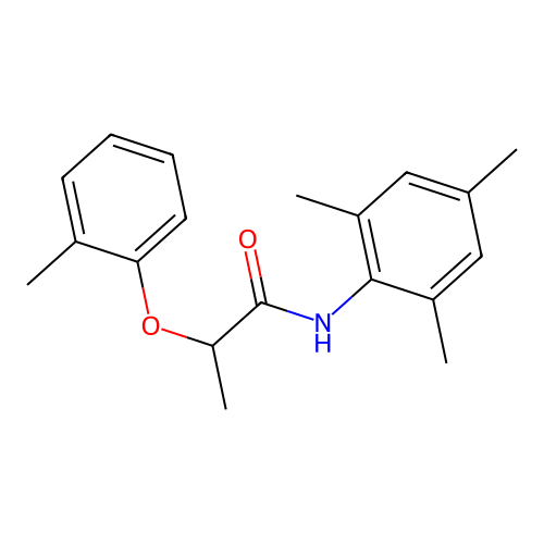N-mesityl-2-(2-methylphenoxy)propanamide structure