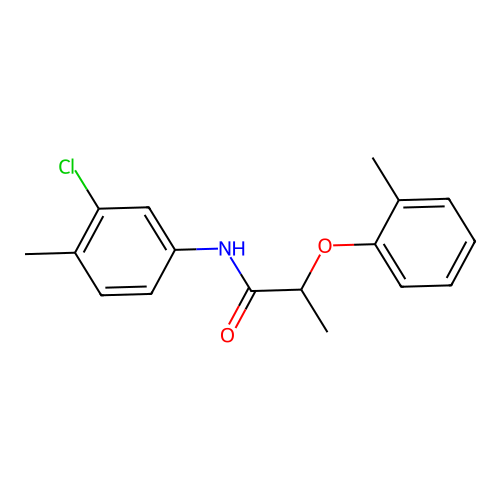 N-(3-chloro-4-methylphenyl)-2-(2-methylphenoxy)propanamide structure