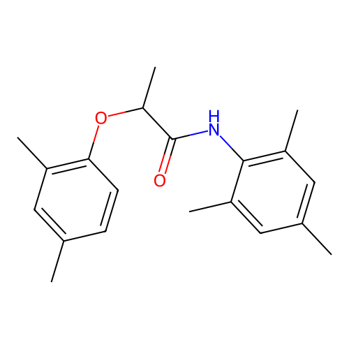 2-(2,4-dimethylphenoxy)-N-mesitylpropanamide structure