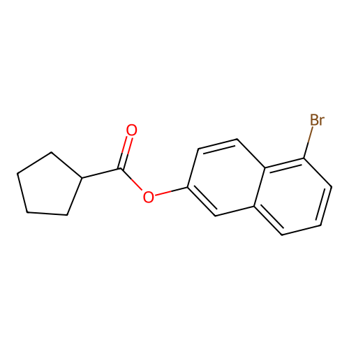 5-Bromo-2-naphthyl cyclopentanecarboxylate structure