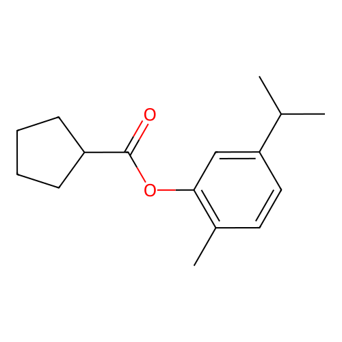 5-Isopropyl-2-methylphenyl cyclopentanecarboxylate structure