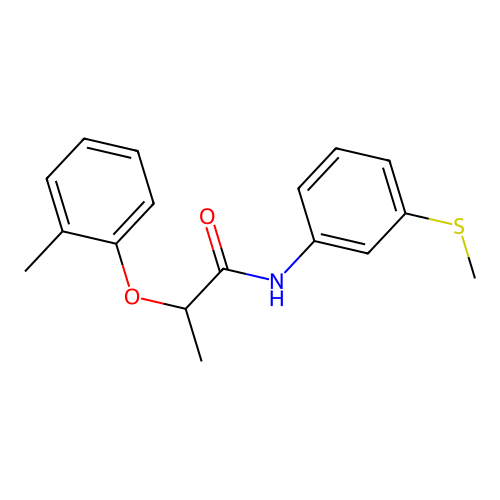 2-(2-methylphenoxy)-N-[3-(methylsulfanyl)phenyl]propanamide structure