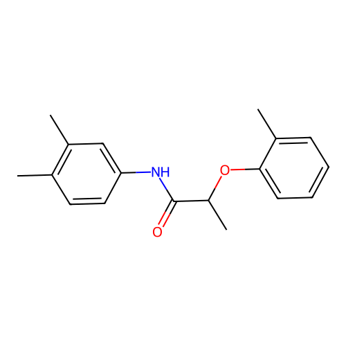 N-(3,4-dimethylphenyl)-2-(2-methylphenoxy)propanamide structure
