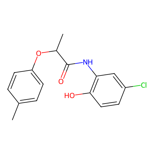 N-(5-chloro-2-hydroxyphenyl)-2-(4-methylphenoxy)propanamide structure