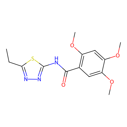 N-(5-ethyl-1,3,4-thiadiazol-2-yl)-2,4,5-trimethoxybenzamide structure