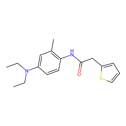 N-[4-(diethylamino)-2-methylphenyl]-2-(2-thienyl)acetamide structure