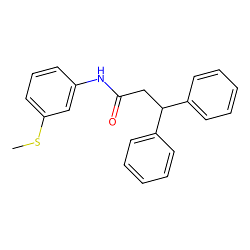 N-(3-methylsulfanylphenyl)-3,3-diphenylpropanamide structure