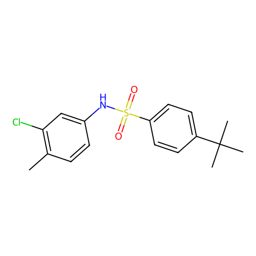 4-tert-butyl-N-(3-chloro-4-methylphenyl)benzenesulfonamide structure