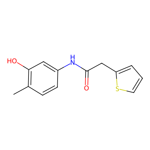N-(3-hydroxy-4-methylphenyl)-2-(2-thienyl)acetamide structure
