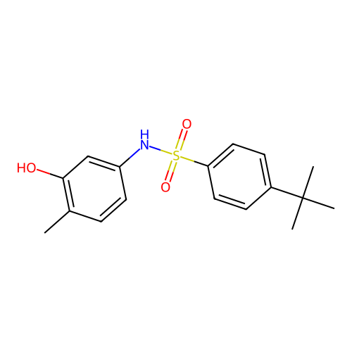 4-tert-butyl-N-(3-hydroxy-4-methylphenyl)benzenesulfonamide structure