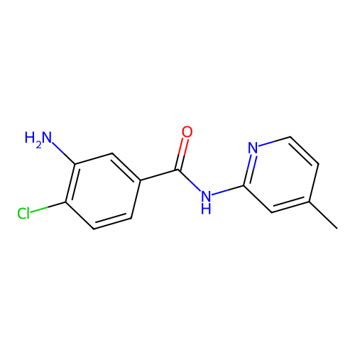 3-amino-4-chloro-N-(4-methyl-2-pyridinyl)benzamide structure