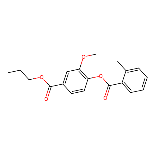 Propyl 3-methoxy-4-(2-methylbenzoyl)oxybenzoate structure