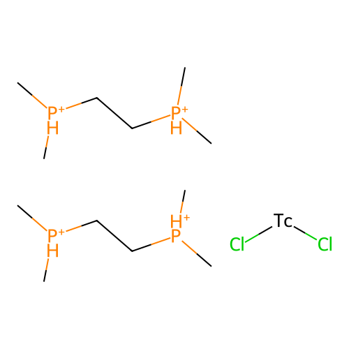 Dichlorotechnetium;bis(2-dimethylphosphaniumylethyl(dimethyl)phosphanium) structure
