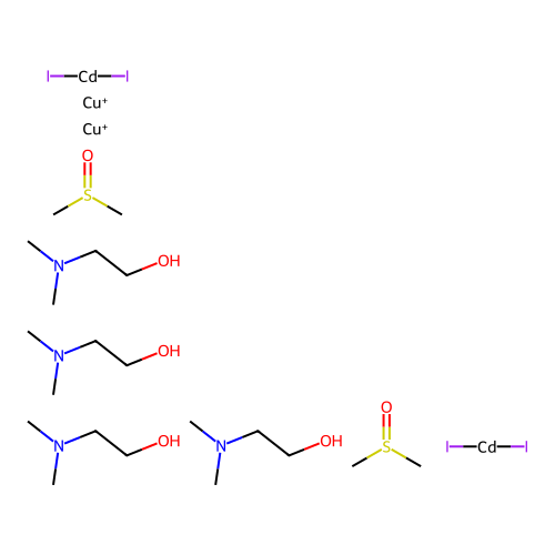 IUPAC: Copper(+1) Cation; Diiodocadmium; 2-dimethylaminoethanol; Methylsulfinylmethane structure
