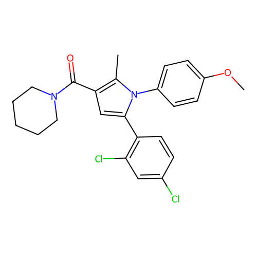 1-{[5-(2,4-dichlorophenyl)-1-(4-methoxyphenyl)-2-methyl-1H-pyrrole-3-yl]carbonyl}piperidine structure