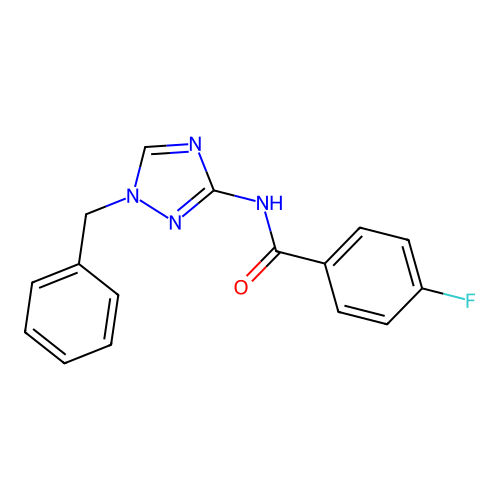 N-(1-benzyl-1H-1,2,4-triazol-3-yl)-4-fluorobenzamide structure