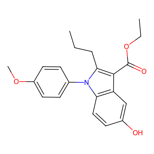 ethyl 5-hydroxy-1-(4-methoxyphenyl)-2-propyl-1H-indole-3-carboxylate structure