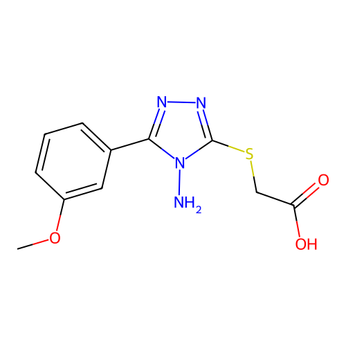 2-((4-amino-5-(3-methoxyphenyl)-4H-1,2,4-triazol-3-yl)thio)acetic acid structure