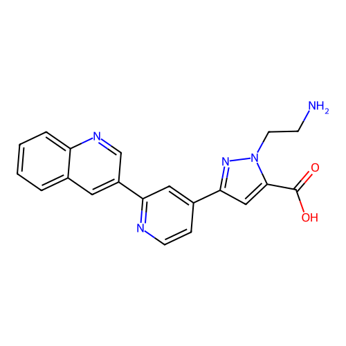 1-(2-Aminoethyl)-3-[2-(Quinolin-3-Yl)pyridin-4-Yl]-1h-Pyrazole-5-Carboxylic Acid structure