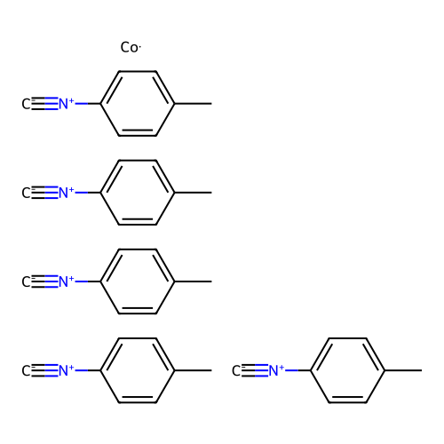 Cobalt;pentakis(1-isocyano-4-methylbenzene) structure