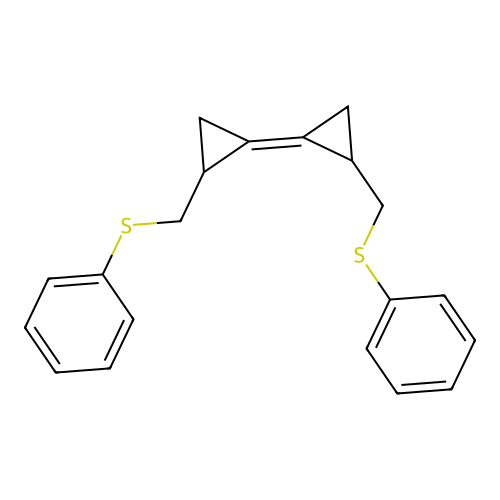 [2-[2-(Phenylsulfanylmethyl)cyclopropylidene]cyclopropyl]methylsulfanylbenzene structure