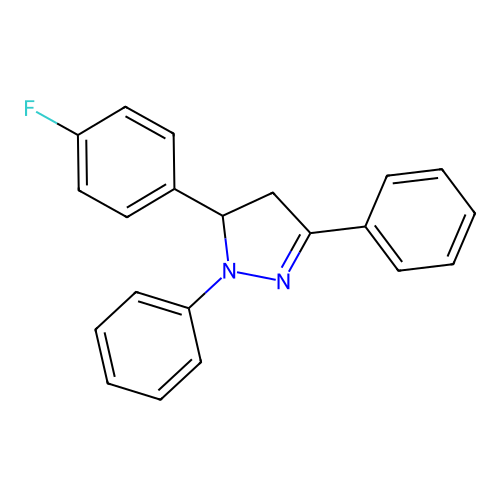 5-(4-fluorophenyl)-1,3-diphenyl-4,5-dihydro-1H-pyrazole structure