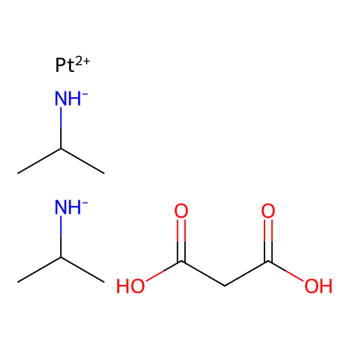 Platinum(2+);propanedioic acid;bis(propan-2-ylazanide) structure