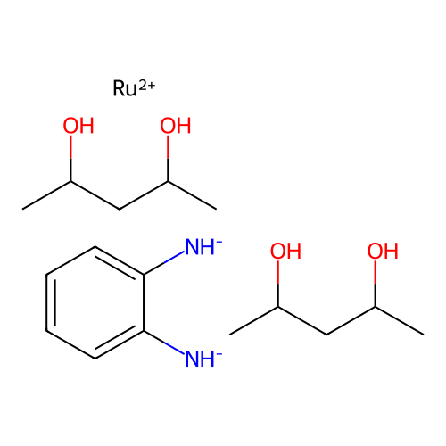 (2-Azanidylphenyl)azanide;bis(pentane-2,4-diol);ruthenium(2+) structure