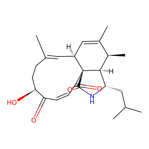 1H-Cycloundec(d)isoindole-1,12,15-trione, 2,3,3a,4,6a,9,10,11-octahydro-11-hydroxy-4,5,8-trimethyl-3-(2-methylpropyl)-, (3S,3aR,4S,6aS,7E,11S,13E,15aS)- structure