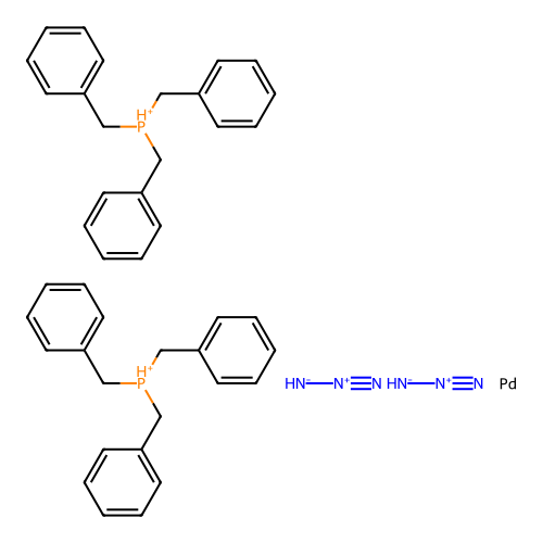 Bis(diazonioazanide);palladium;bis(tribenzylphosphanium) structure