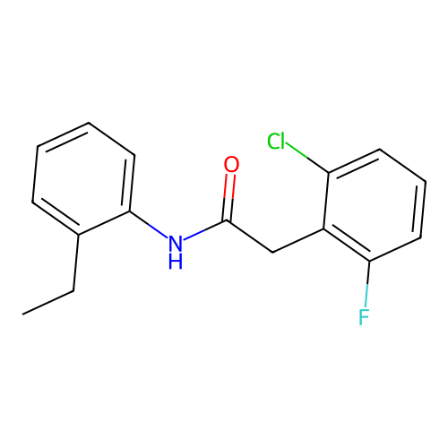 2-(2-chloro-6-fluorophenyl)-N-(2-ethylphenyl)acetamide structure