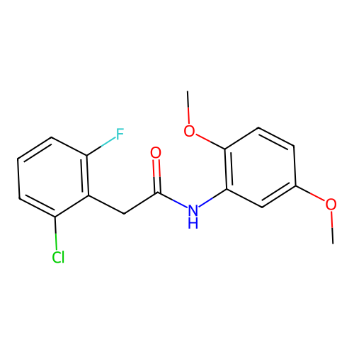 2-(2-chloro-6-fluorophenyl)-N-(2,5-dimethoxyphenyl)acetamide structure