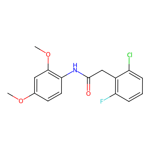 2-(2-chloro-6-fluorophenyl)-N-(2,4-dimethoxyphenyl)acetamide structure