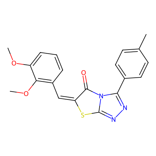 (E)-6-(2,3-dimethoxybenzylidene)-3-(p-tolyl)thiazolo[2,3-c][1,2,4]triazol-5(6H)-one structure