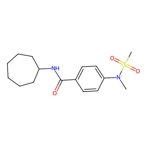 N-cycloheptyl-4-[methyl(methylsulfonyl)amino]benzamide structure