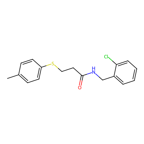N-(2-chlorobenzyl)-3-[(4-methylphenyl)sulfanyl]propanamide structure