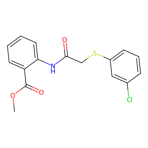 Methyl 2-({[(3-chlorophenyl)sulfanyl]acetyl}amino)benzoate structure