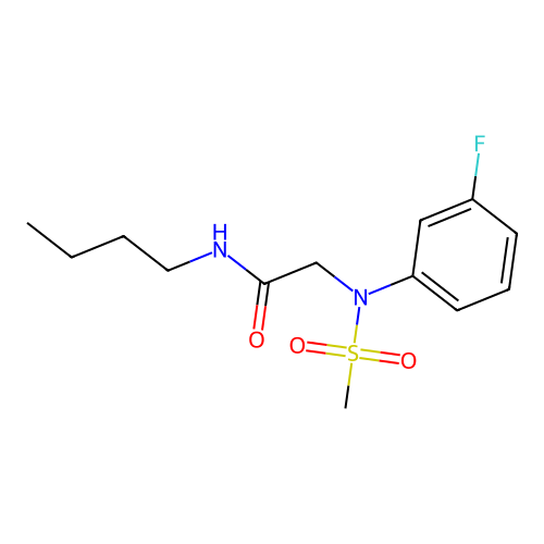 N-butyl-2-[3-fluoro(methylsulfonyl)anilino]acetamide structure
